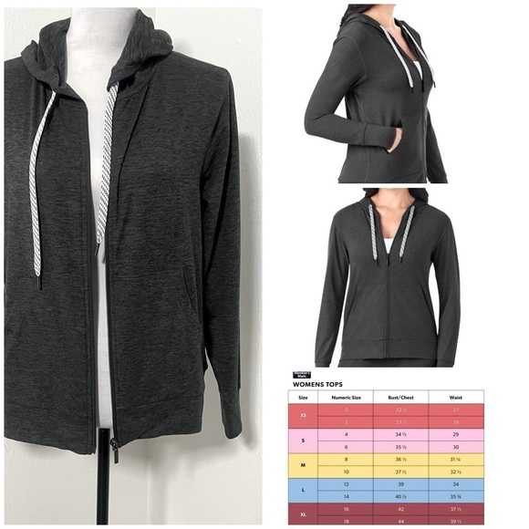 Member's Mark Jackets & Blazers - Members Mark Women’s Charcoal Favorite Soft Full Zip Hoodie Size Large NWOT